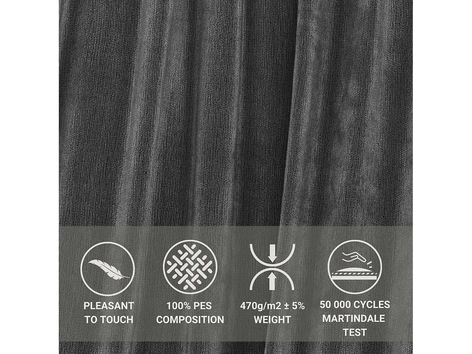 Boxspringbett aus Chenille-Stoff Ambrosia - Matratze - Toppermatratze - 140x200 cm - anthrazit