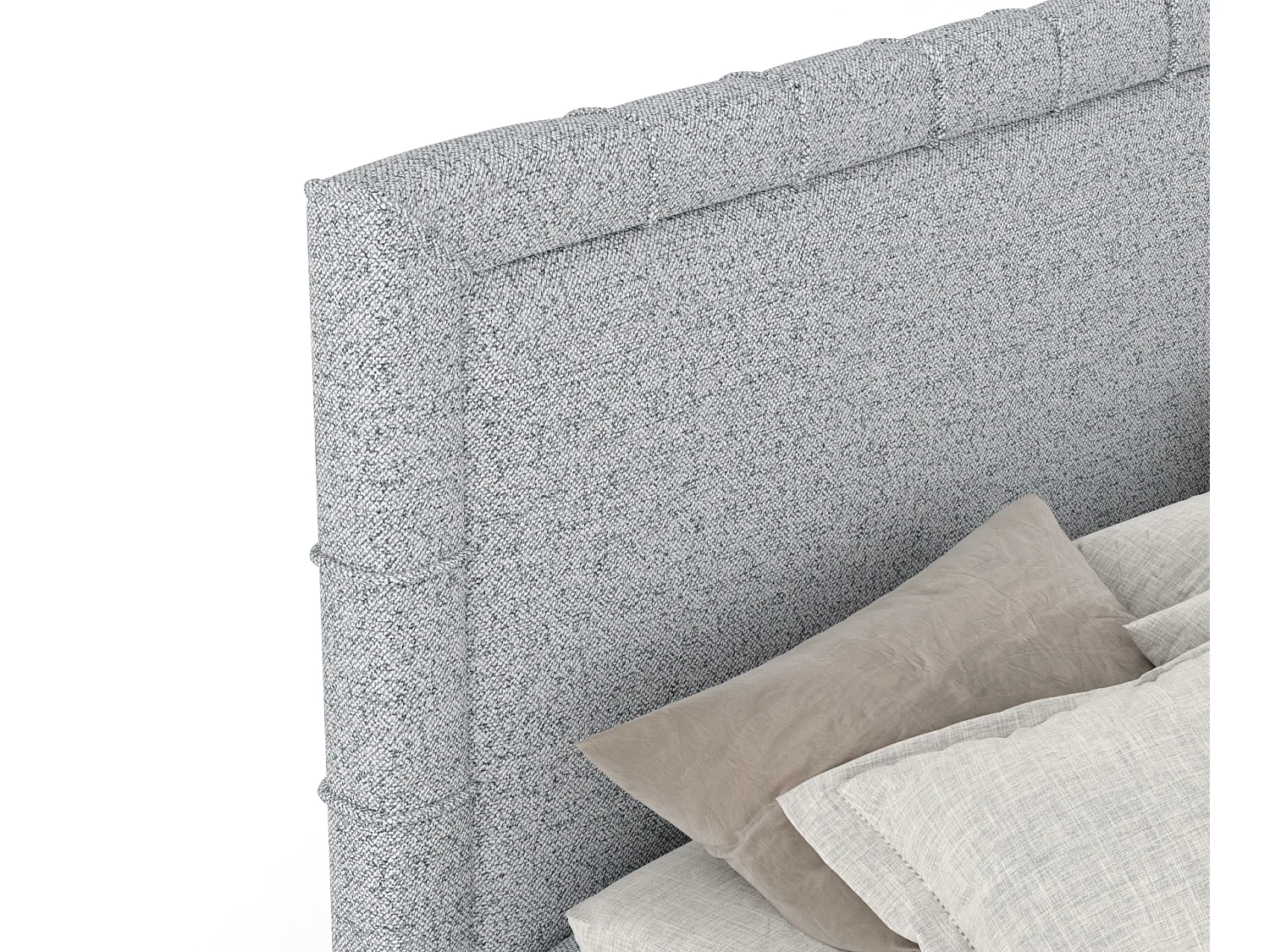 Lit boxspring en toile tissée Sundown - matelas - surmatelas - 180x200 cm - gris