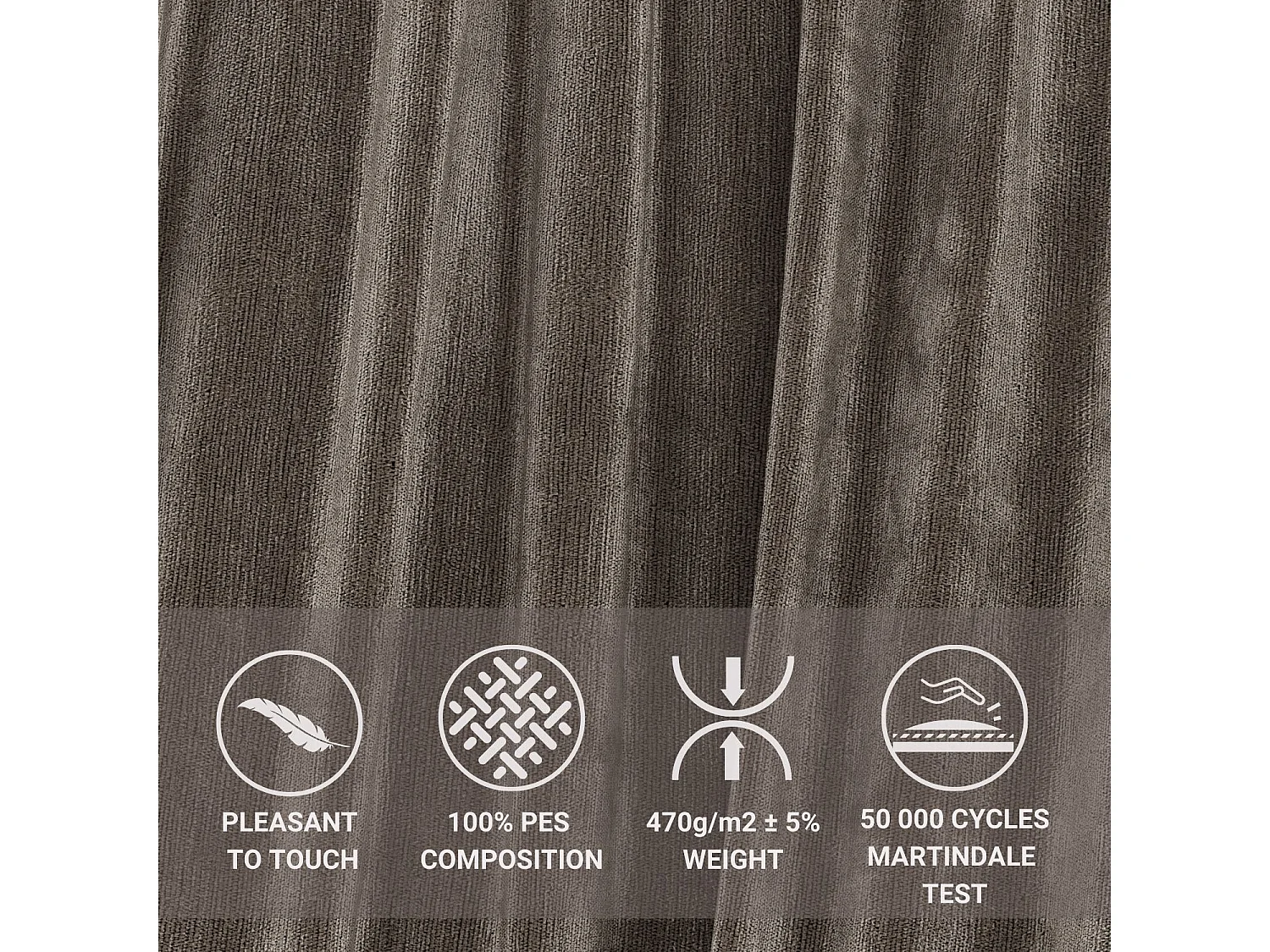 Boxspringbett aus Chenille-Stoff Sundown - Matratze - Toppermatratze - 140x200 cm - braun