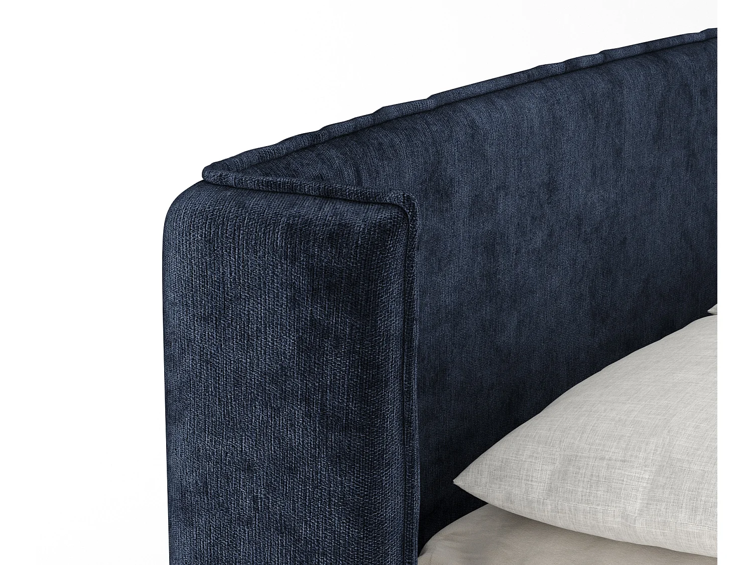 Lit boxspring en tissu chenille Carizzo - matelas - surmatelas - 160x200 cm - bleu marine