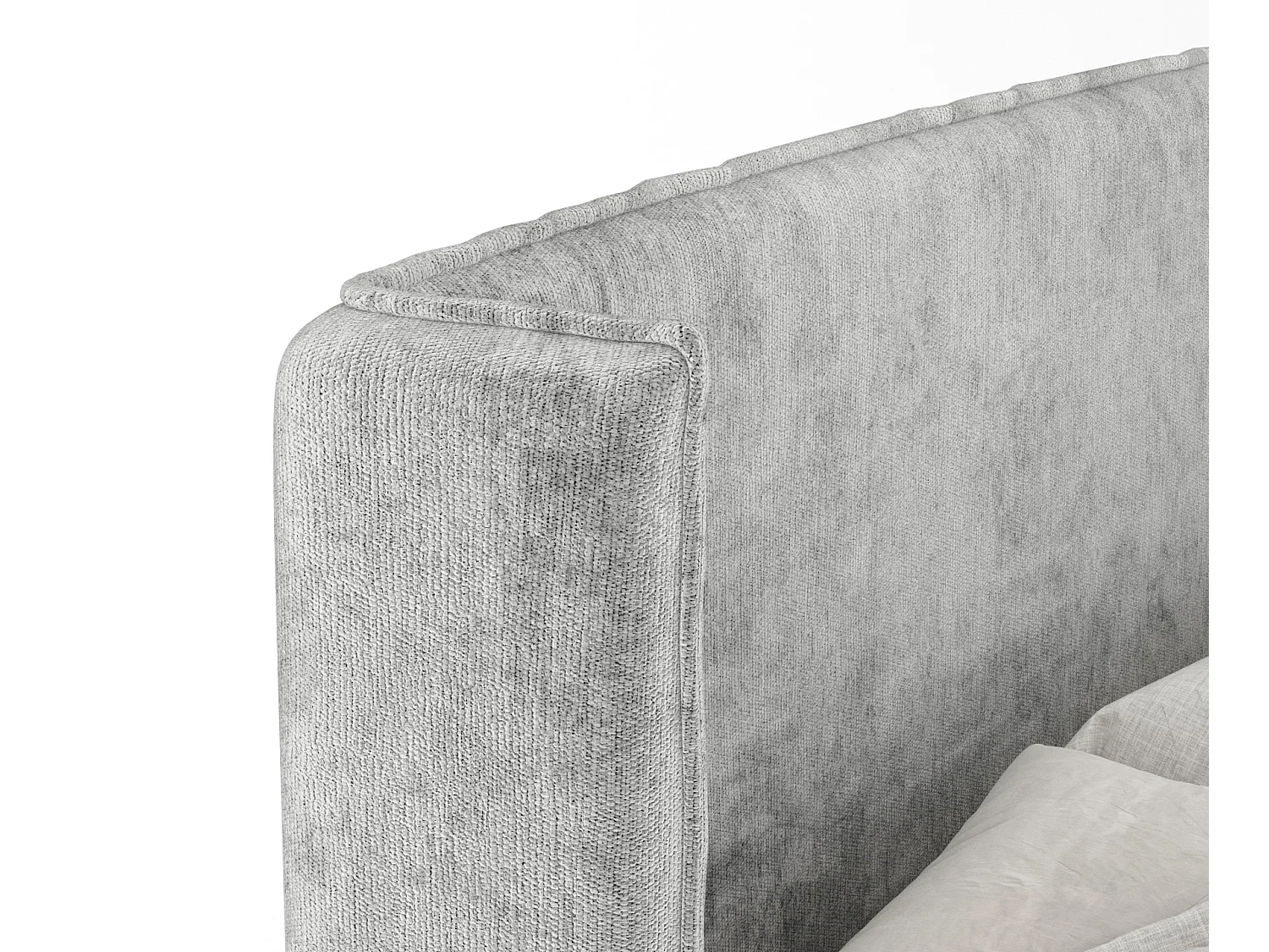 Lit boxspring en tissu chenille Ardis - matelas - surmatelas - 160x200 cm - gris clair