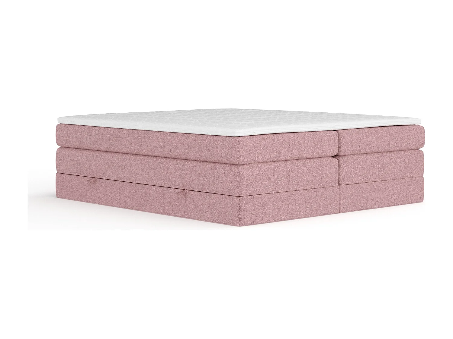 Boxspringbett aus Webstoff Juniper - Matratze - Toppermatratze - 160x200 cm - rosa