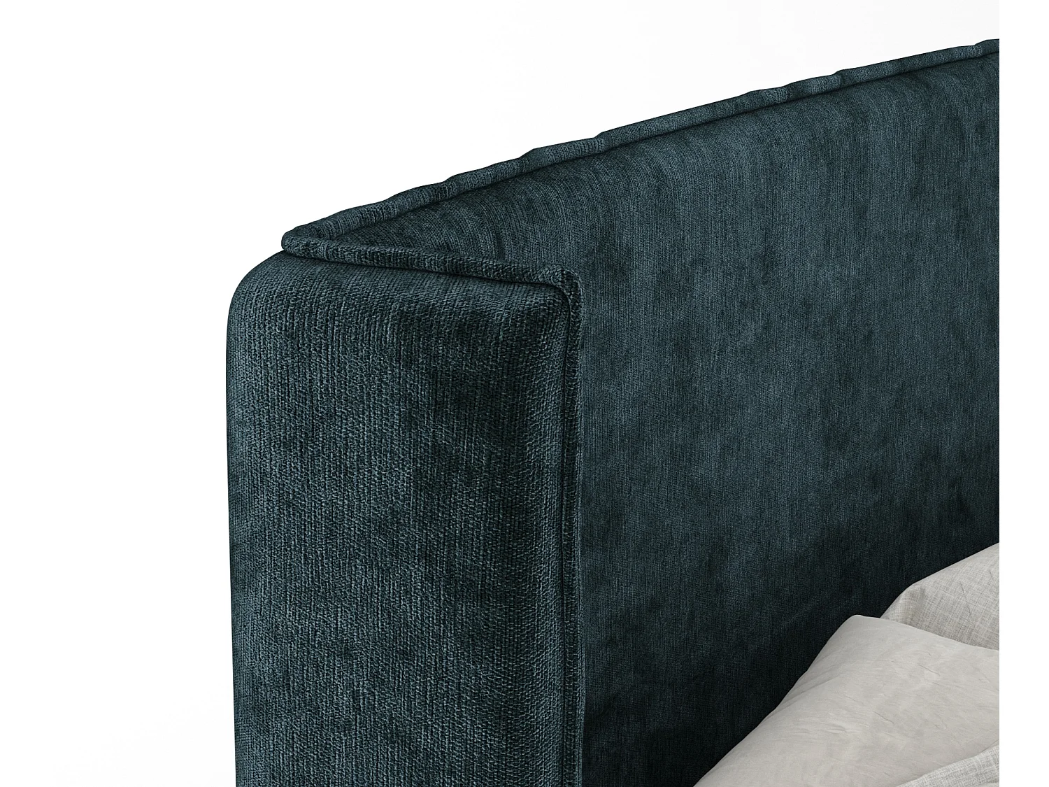 Lit boxspring en tissu chenille Ardis - matelas - surmatelas - 140x200 cm - couleur sarcelle