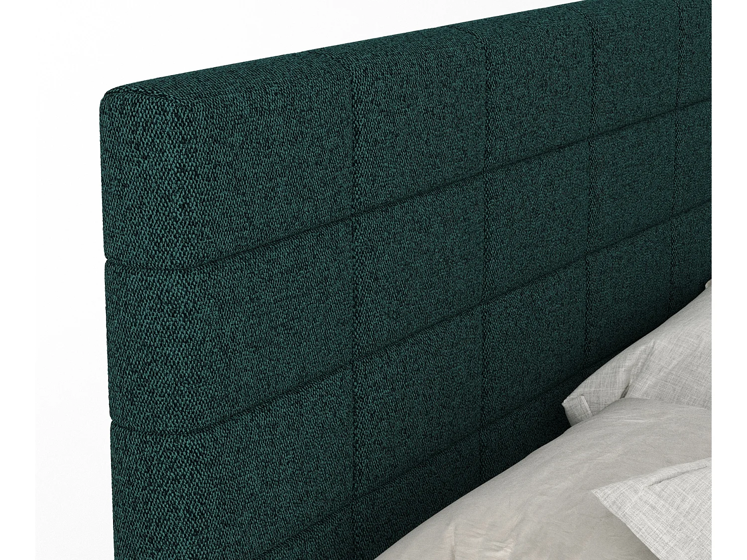 Boxspringbett aus Webstoff Ava - Matratze - Toppermatratze - 160x200 cm - grün
