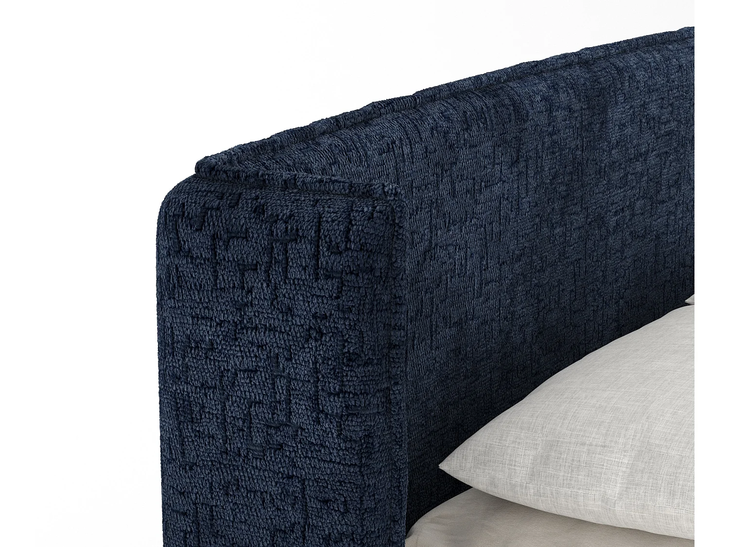 Lit boxspring en tissu chenille Carizzo - matelas - surmatelas - 160x200 cm - bleu marine