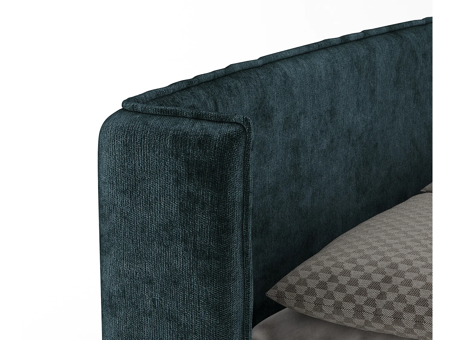 Lit boxspring en tissu chenille Passion - matelas - surmatelas - 140x200 cm - couleur sarcelle