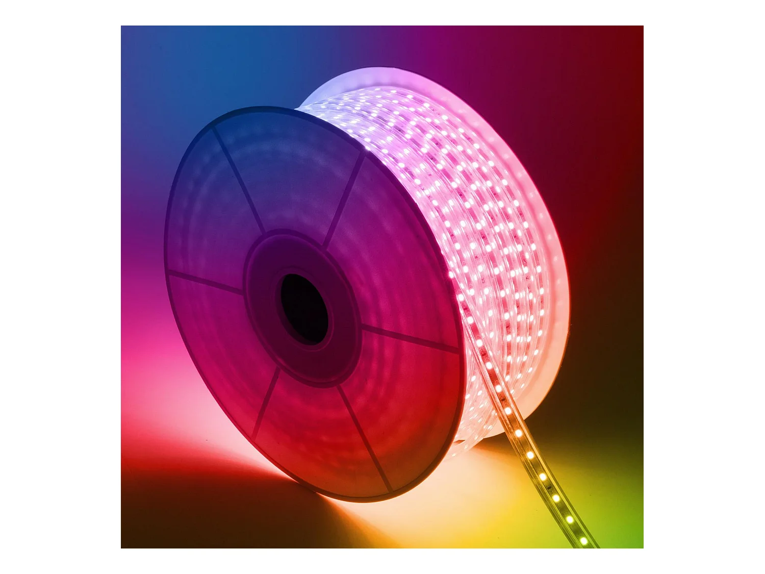 Bobine LED Dimmable 220V AC 60LED/m IP65 RGB 50m Largeur 16mm Coupe tous les 100cm
