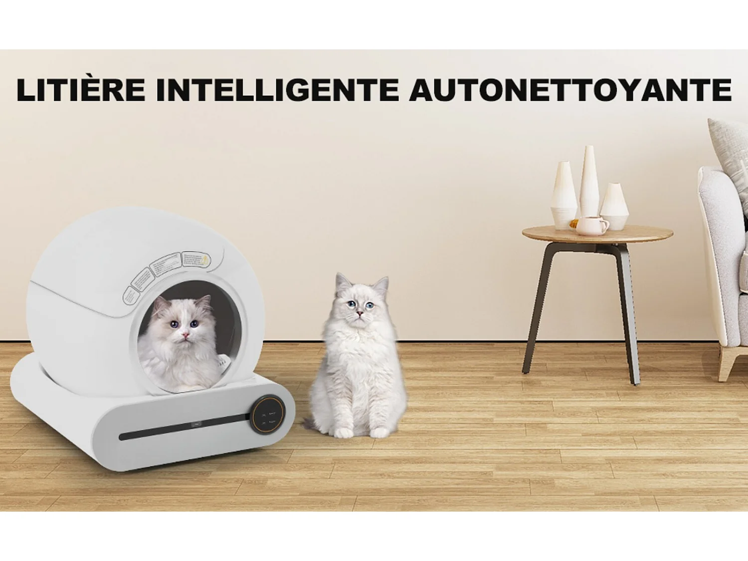 House de gato, bandeja de lixo, limpando automaticamente, eliminado odor, com sensor e aplicativo infravermelho, 48x52x50.5cm