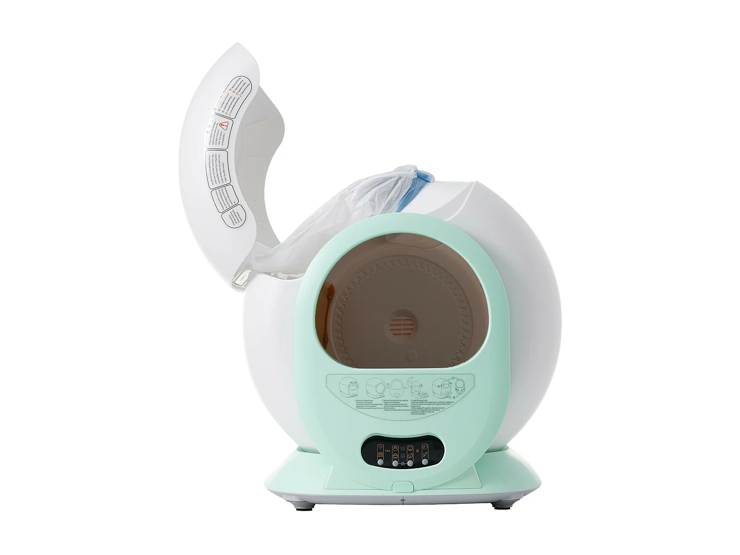 Slimme kattenbak, automatische kattenbakrobot, automatisch reinigend, geurverwijderend, met infraroodsensor en APP, 48x52x50,5cm