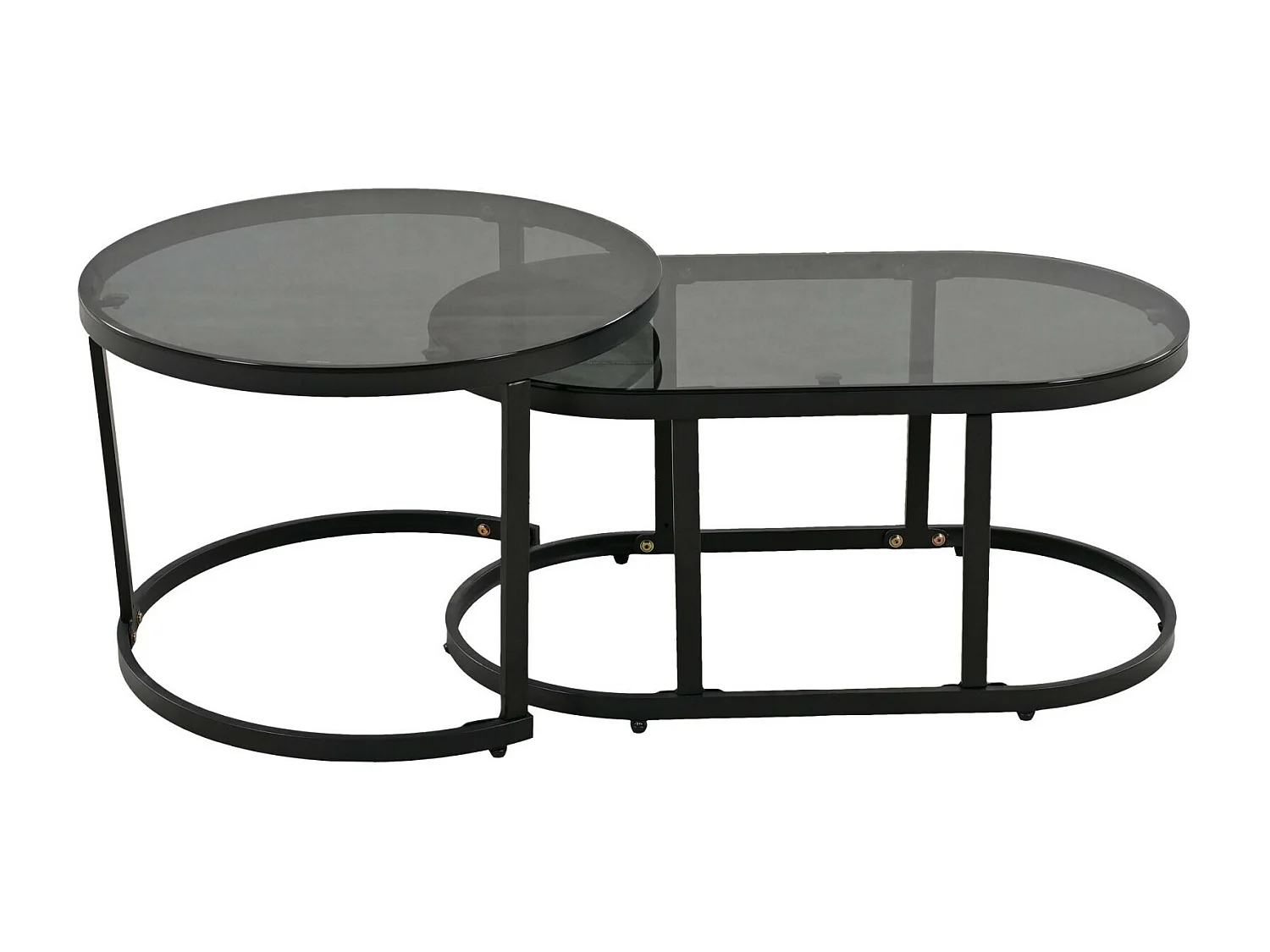 Conjunto de mobiliário de jardim em metal de 5 lugares: um sofá de 3 lugares + 2 cadeirões + mesas de encaixe em vidro, pernas ajustáveis, com almofadas