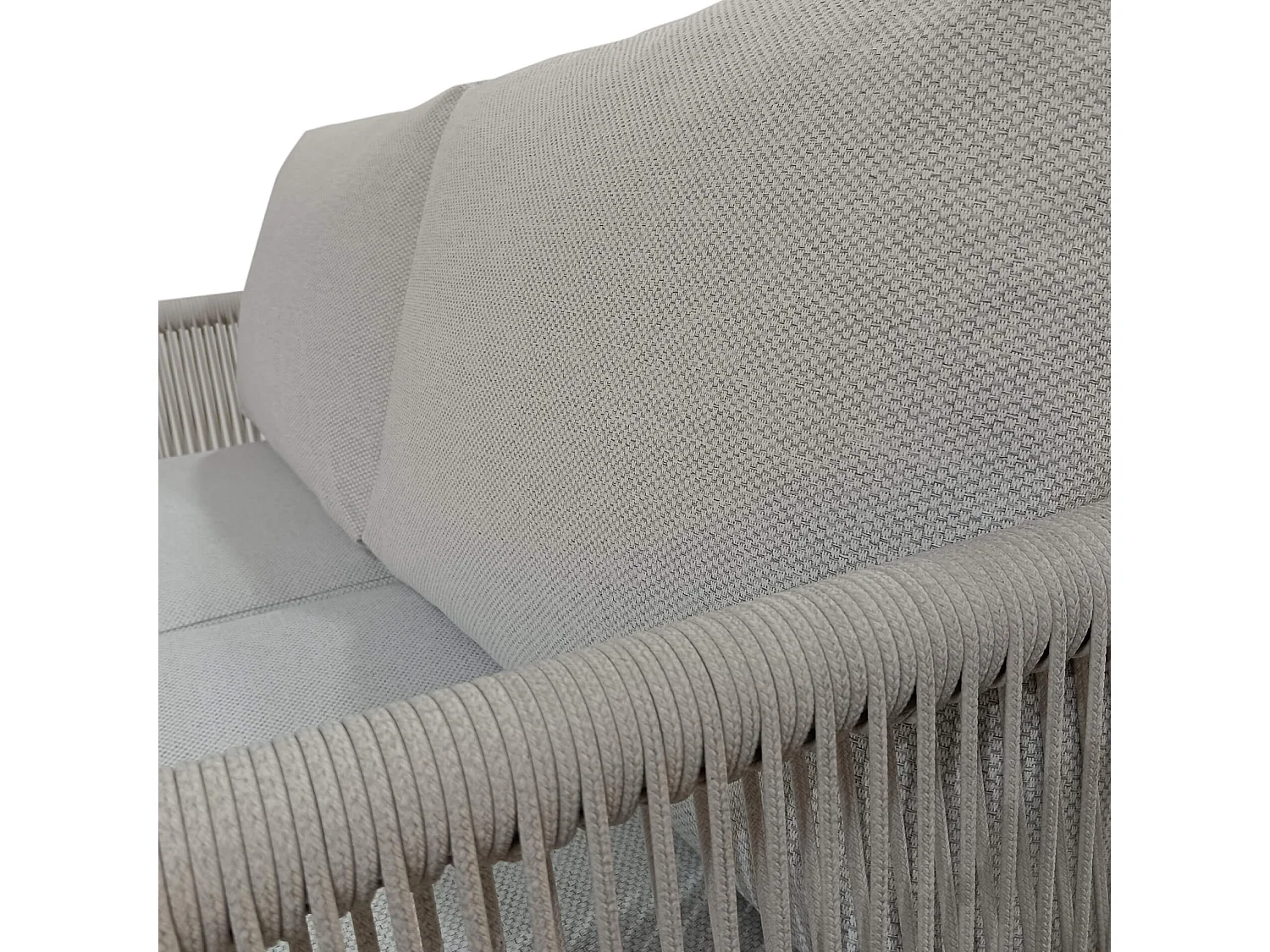 Salotto da Giardino Rebecca Mobili Makopa 68x135x67 Alluminio PE Grigio Chiaro Marrone Moderno SET 4 pz