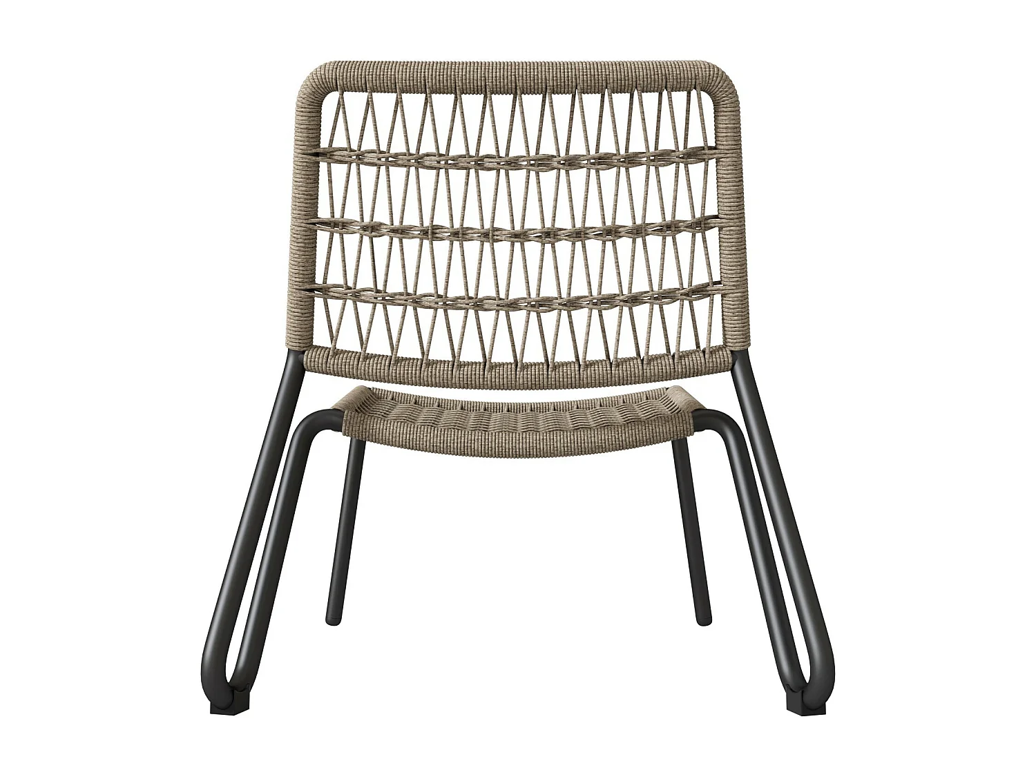 2-zits tuinmeubelset - gegalvaniseerd staal - 2 ergonomische fauteuils en een ronde bijzettafel - max. belasting 160 kg - Beige