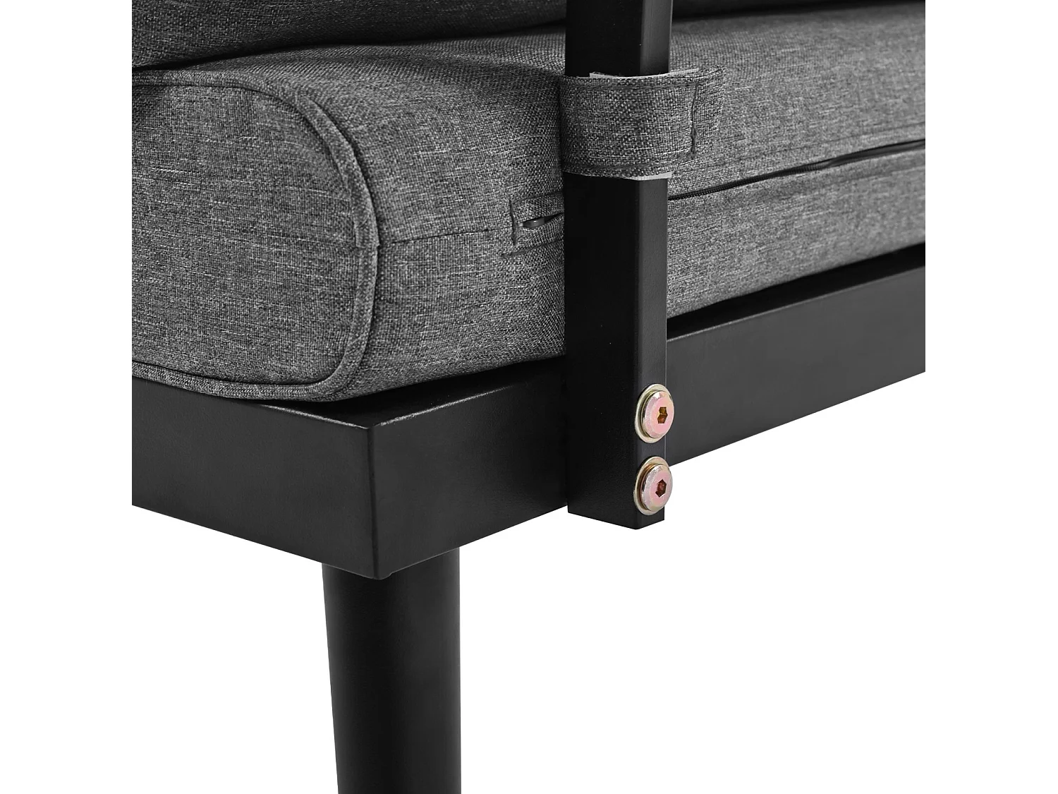 Mobili da giardino da 5 a 6 persone, con telaio di ferro zincato e legno di acacia, divano modulare + tavoli delle gambe