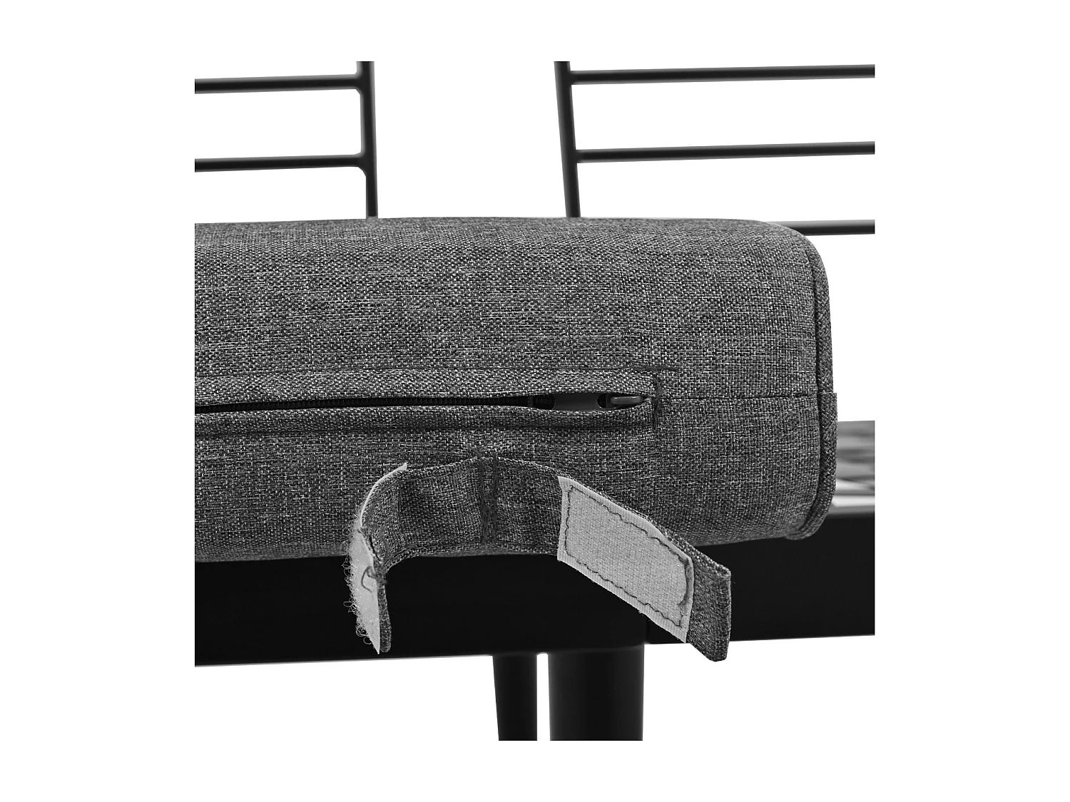 Salon de jardin 5 à 6 personnes, avec cadre en fer galvanisé et bois Acacia, canapé modulable + tables gigognes