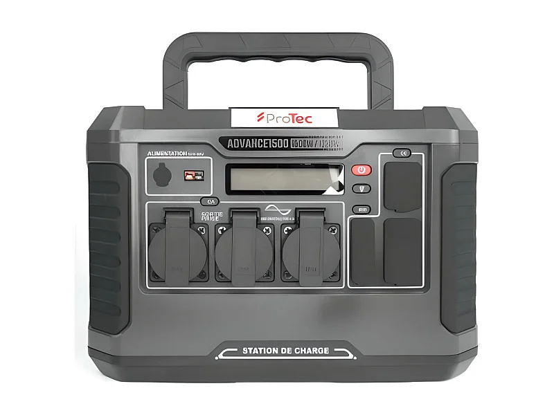 Station d'énergie portable Advance 1500 - Générateur électrique - 1328Wh/1500W - Sortie AC - Noir - Protec