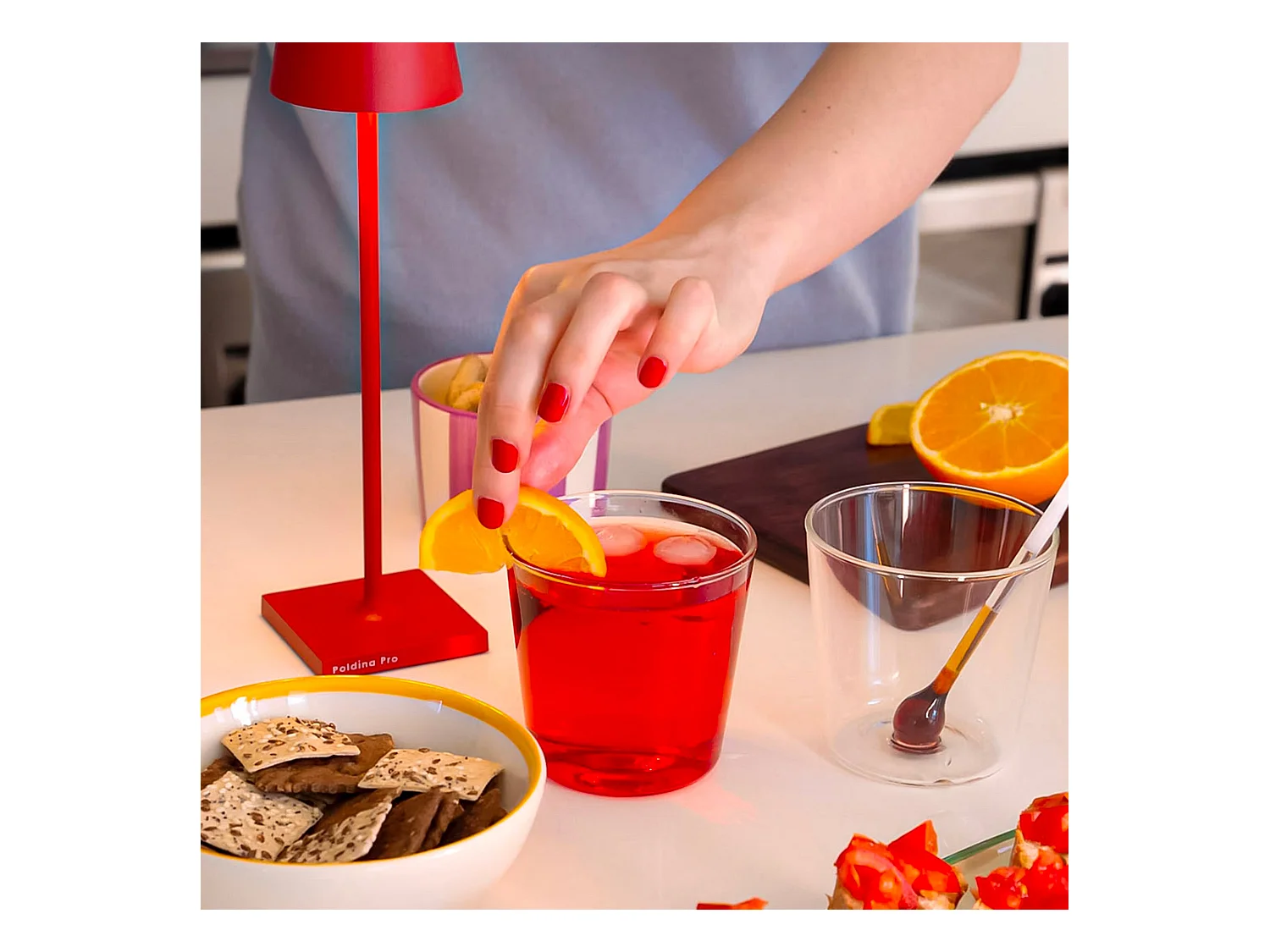 Vaso medidor Spritzometer – Juego de 2 vasos + dispensador Spritz, vidrio decorado, fabricado en Italia – Zafferano Italia