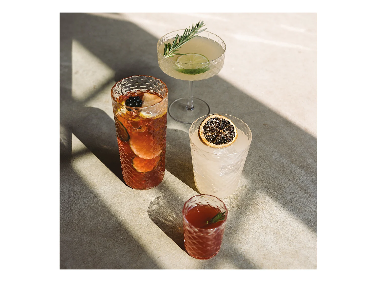 Highball Set de 4 Verres à Cocktail et Vins Aromatiques 41cl, Verre, Design Élégant Zafferano Fabriqué en Italie