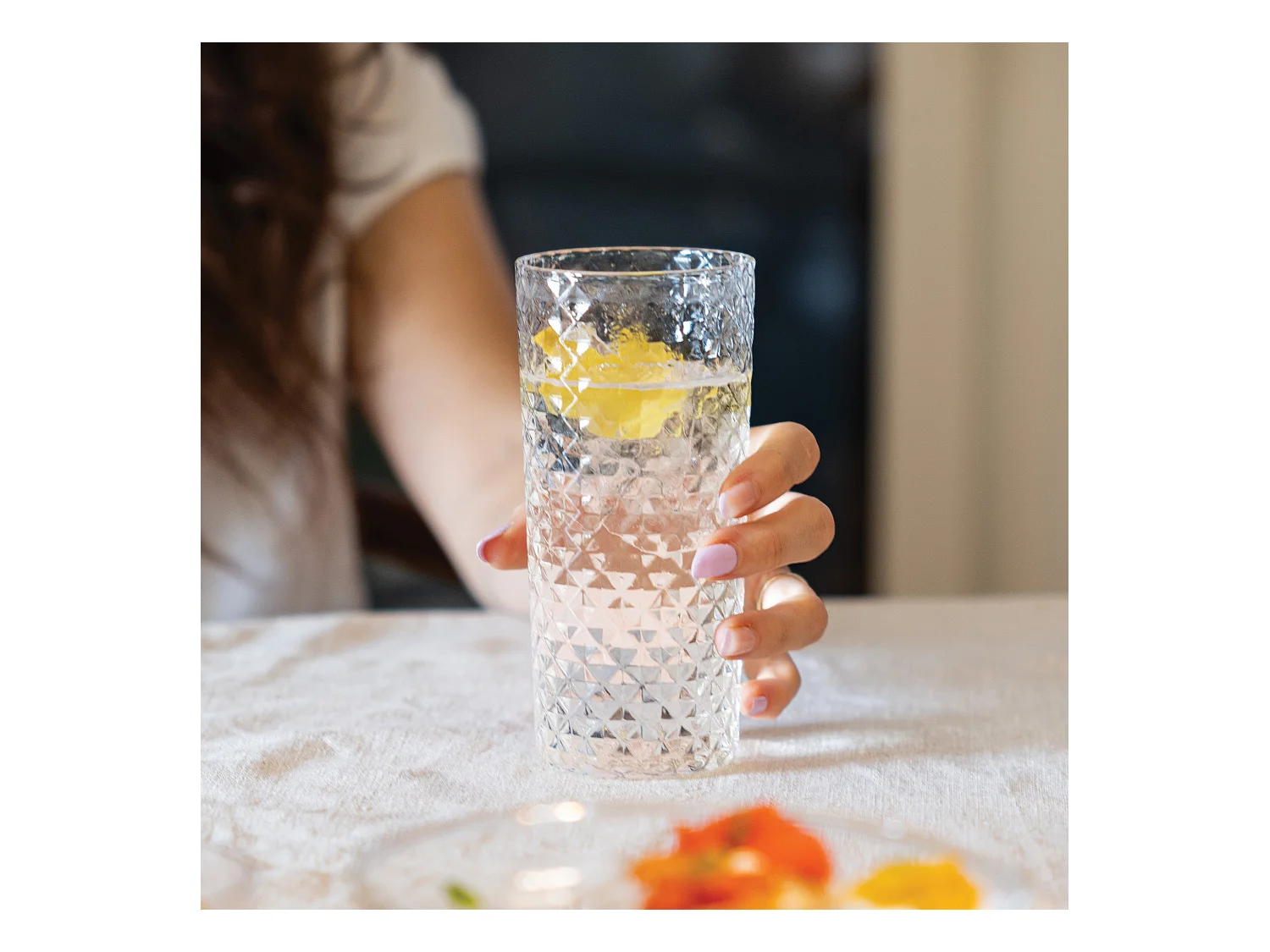 Highball Set de 4 Verres à Cocktail et Vins Aromatiques 41cl, Verre, Design Élégant Zafferano Fabriqué en Italie