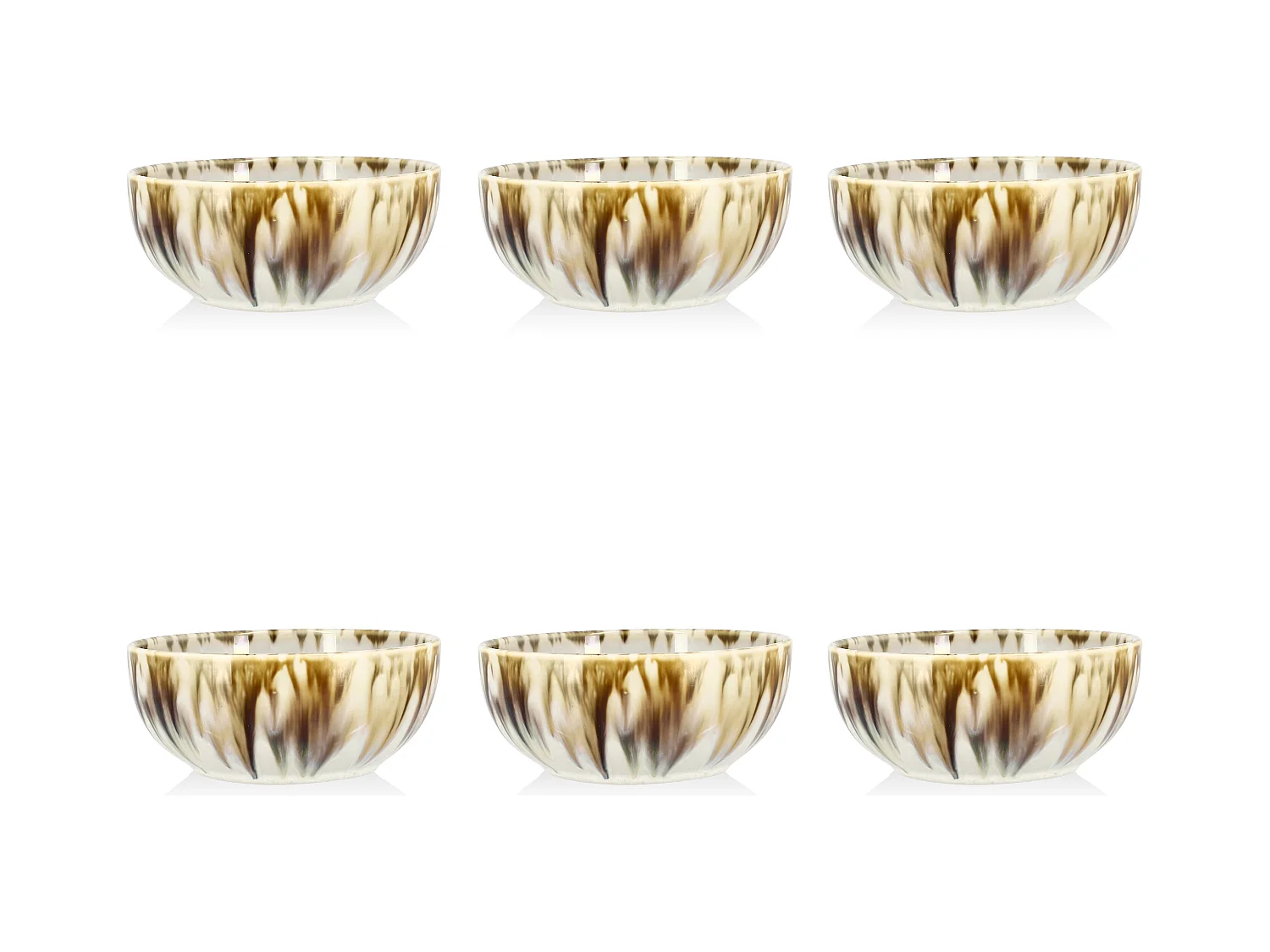 Novastyl - Lot 6 Coupelles Maka En Porcelaine 12cm
