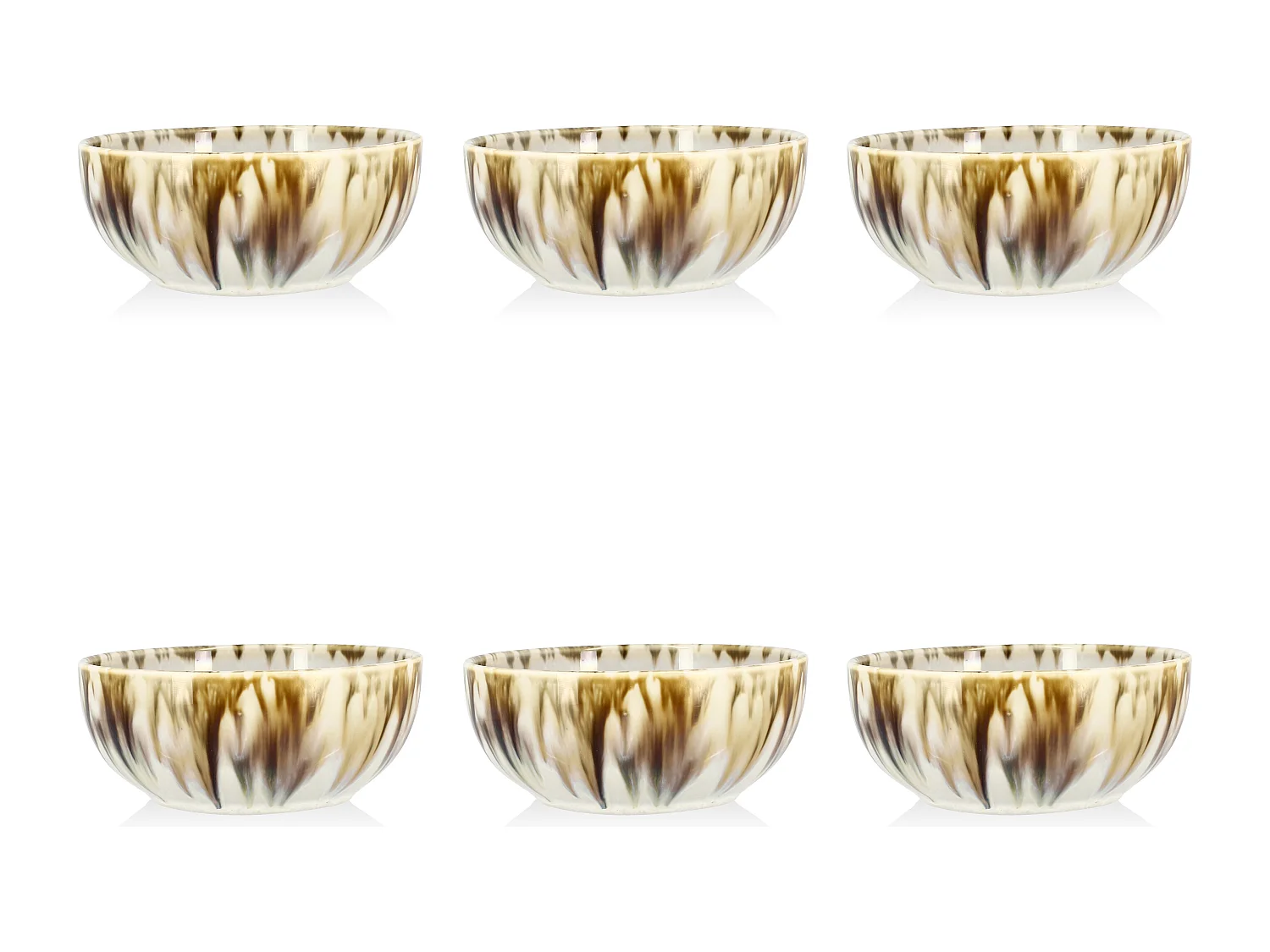 Novastyl - Lot 6 Coupelles Maka En Porcelaine 12cm