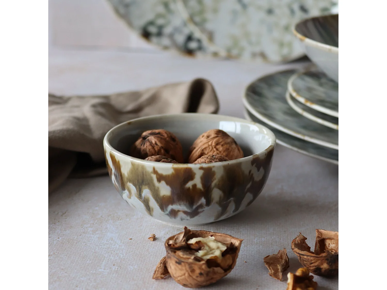 Novastyl - Lot 6 Coupelles Maka En Porcelaine 12cm