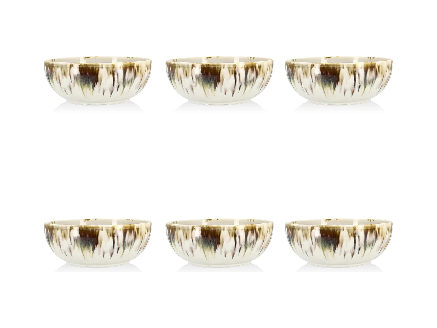 Novastyl - Lot 6 Coupelles Maka En Porcelaine 16cm