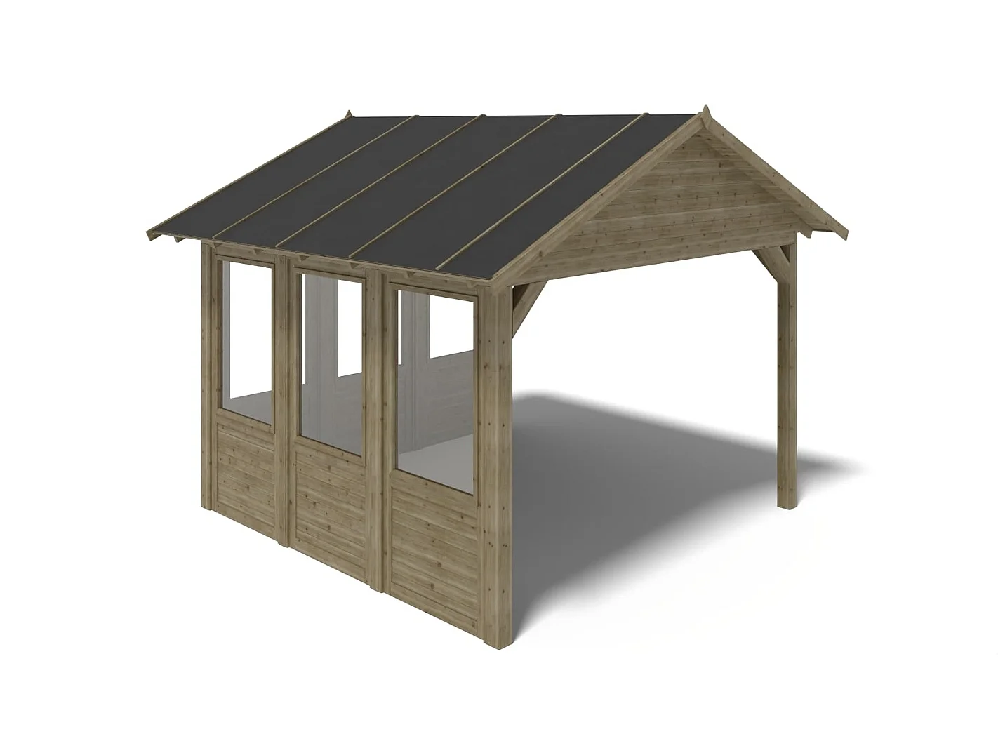 Pergola de jardin 4.04x4.04m avec panneaux - traité - ALT126 - ALTANKA