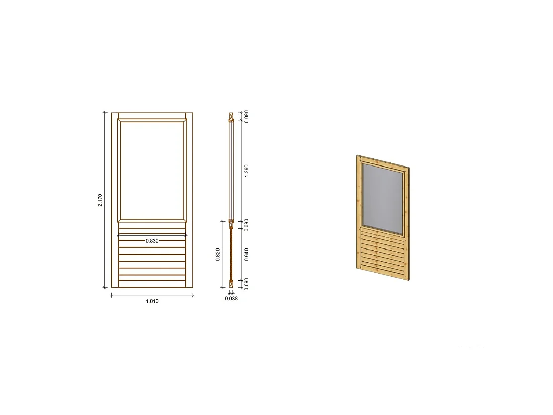 Gazebo da giardino in legno pergola 4.04x4.04 m con pannelli - Impregnata - ALT126 - ALTANKA