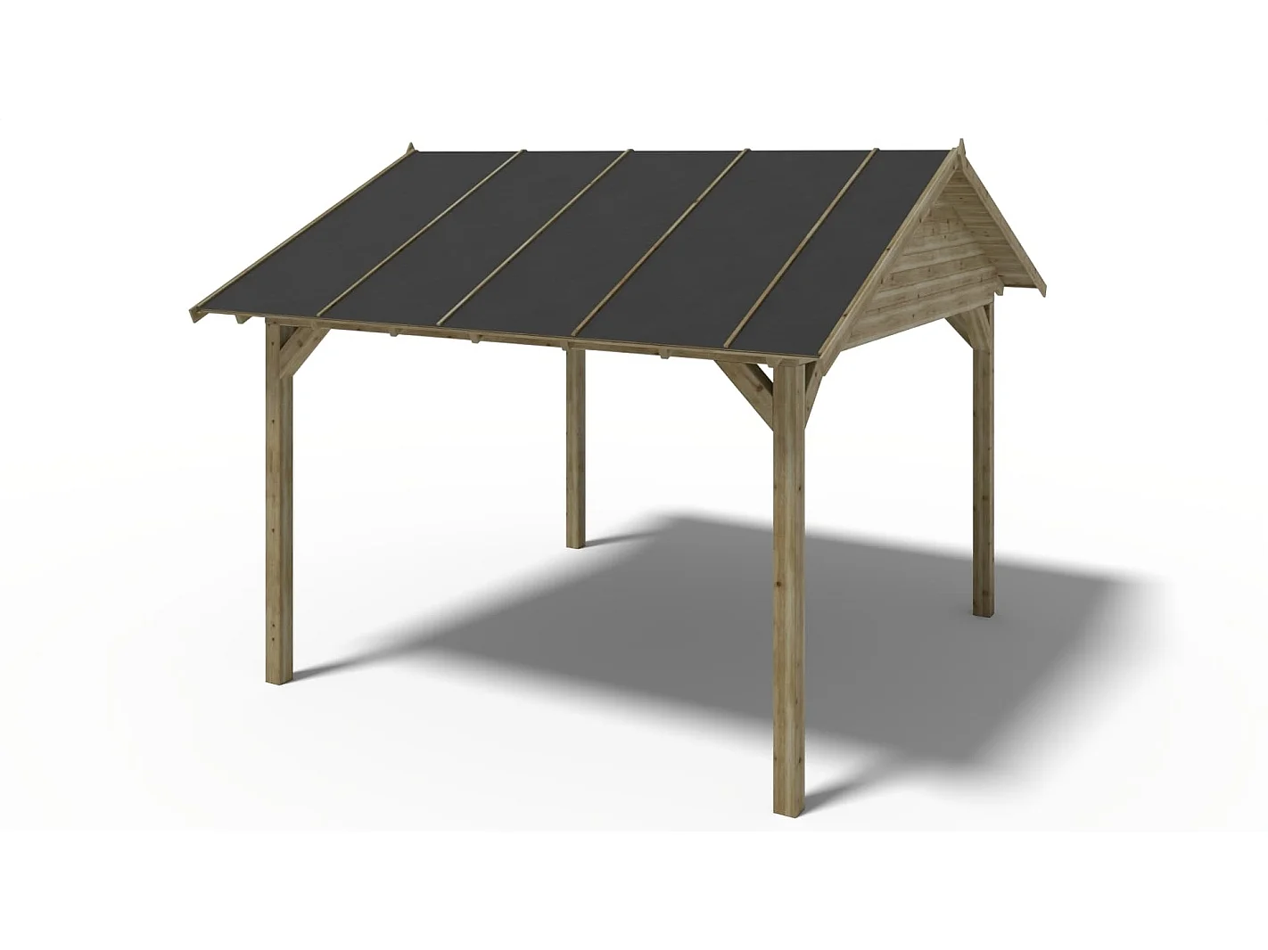 Gazebo da giardino in legno pergola 4.04x4.04 m con pannelli - Impregnata - ALT125 - ALTANKA