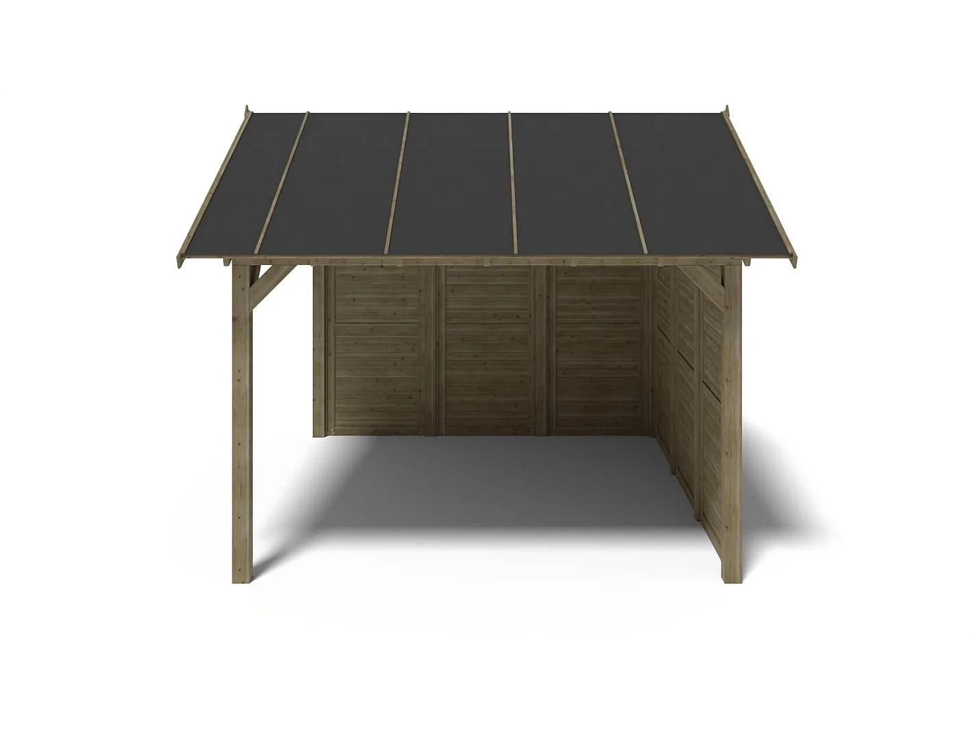 Gazebo da giardino in legno pergola 4.04x4.04 m con pannelli - Impregnata - ALT125 - ALTANKA