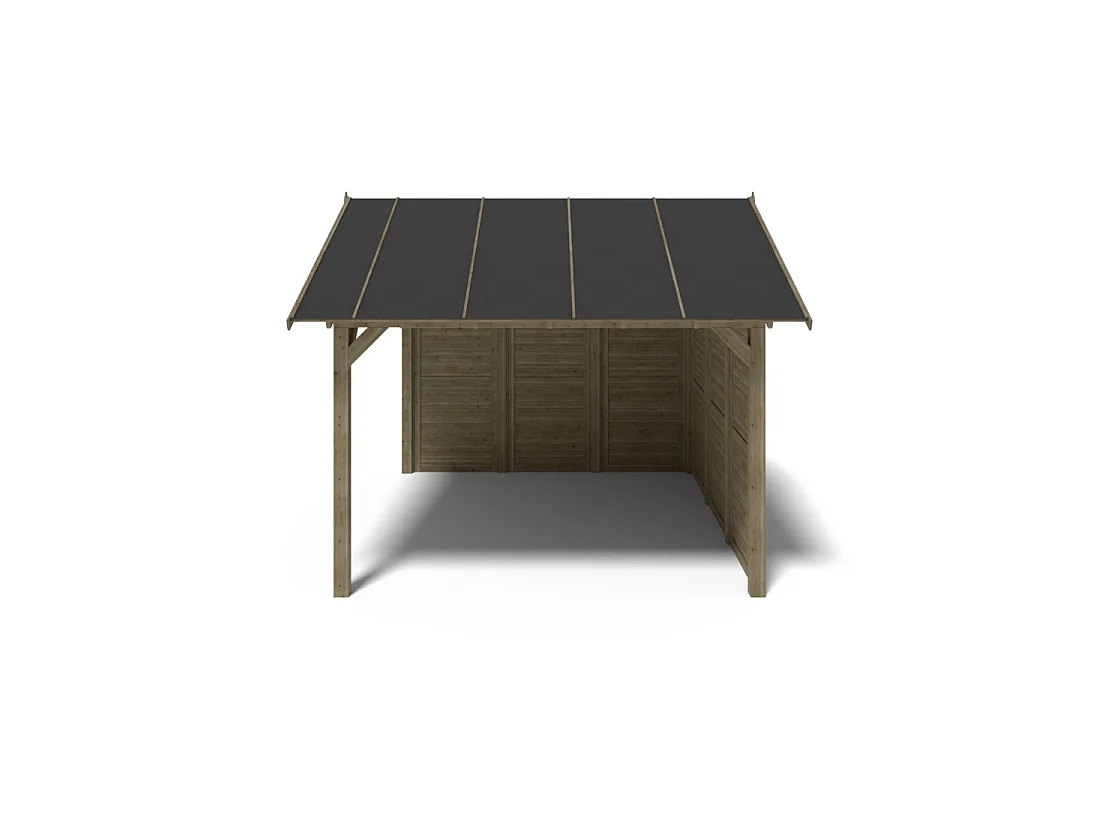 Gazebo da giardino in legno pergola 4.04x4.04 m con pannelli - Impregnata - ALT125 - ALTANKA