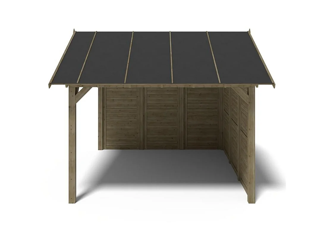 Gazebo da giardino in legno pergola 4.04x4.04 m con pannelli - Impregnata - ALT125 - ALTANKA