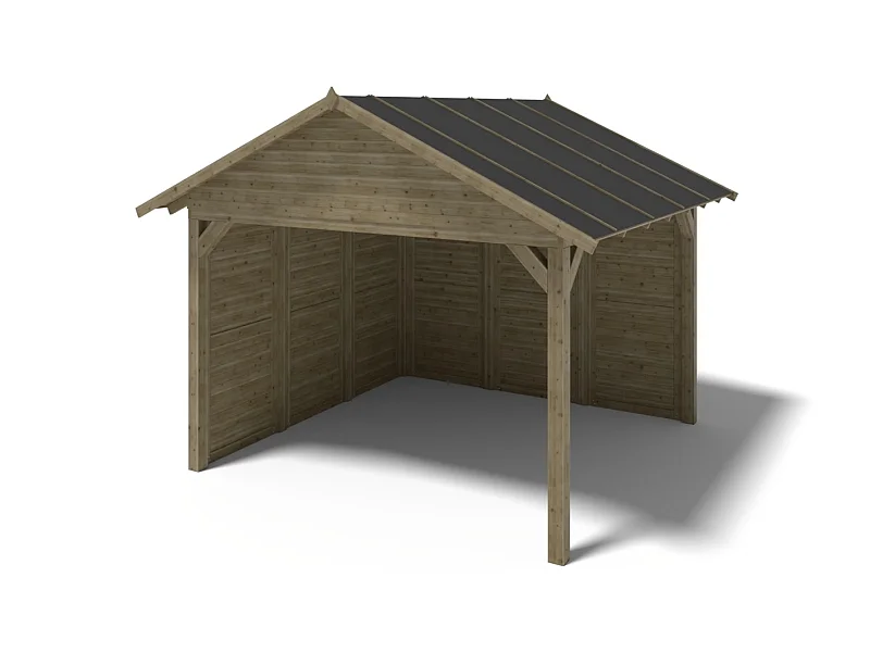 Pergola de jardin 4.04x4.04m avec panneaux - traité - ALT125 - ALTANKA