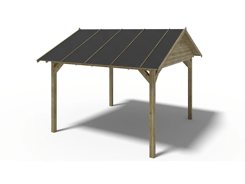 Gazebo da giardino in legno pergola 4.04x4.17 m - Impregnata - ALT36 - ALTANKA