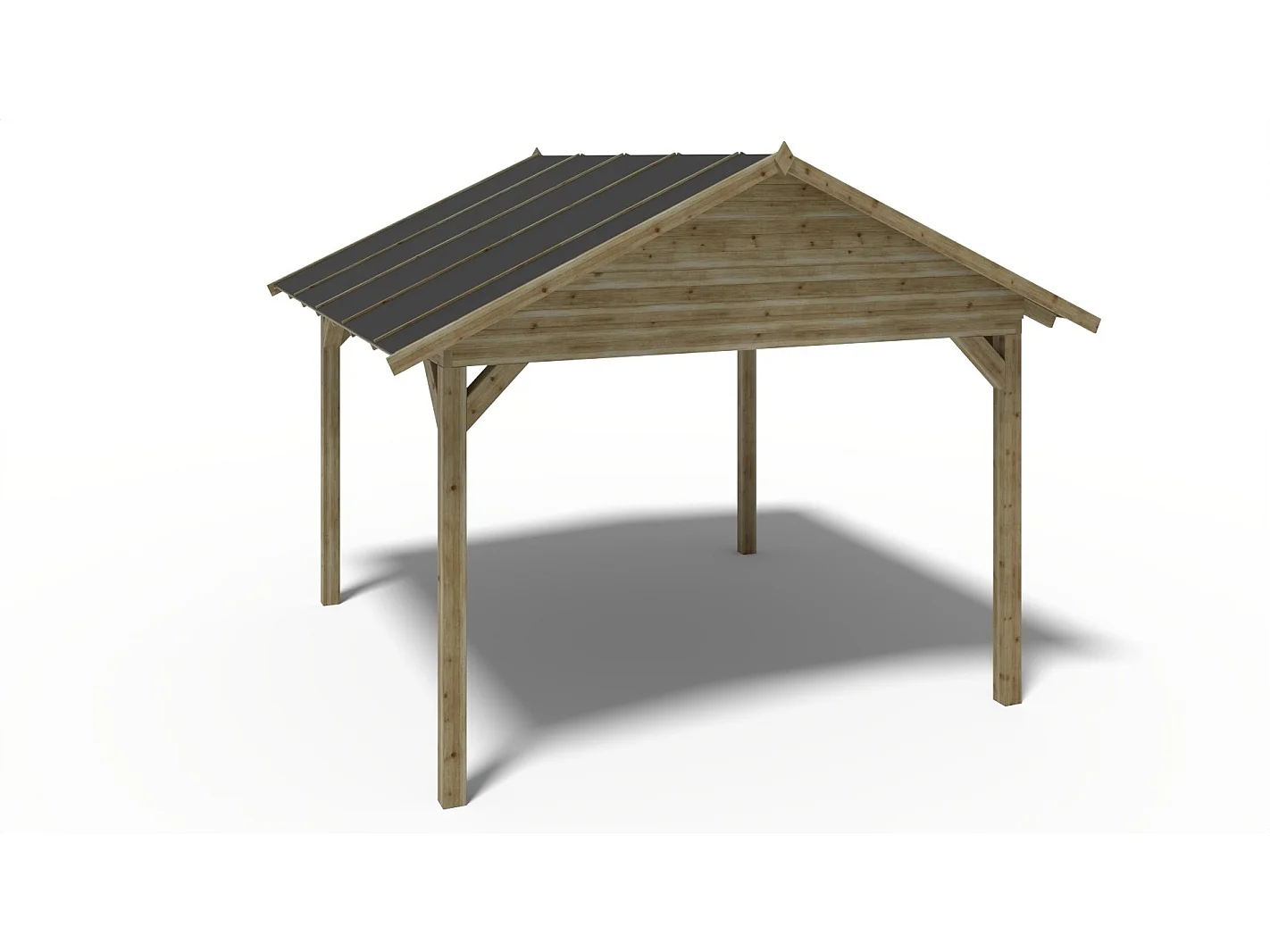 Gazebo da giardino in legno pergola 4.04x4.17 m - Impregnata - ALT36 - ALTANKA