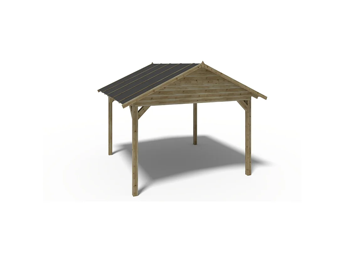 Gazebo da giardino in legno pergola 4.04x4.17 m - Impregnata - ALT36 - ALTANKA