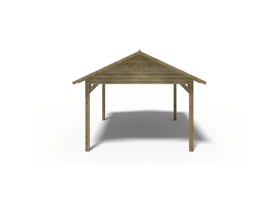 Gazebo da giardino in legno pergola 4.04x4.17 m - Impregnata - ALT36 - ALTANKA