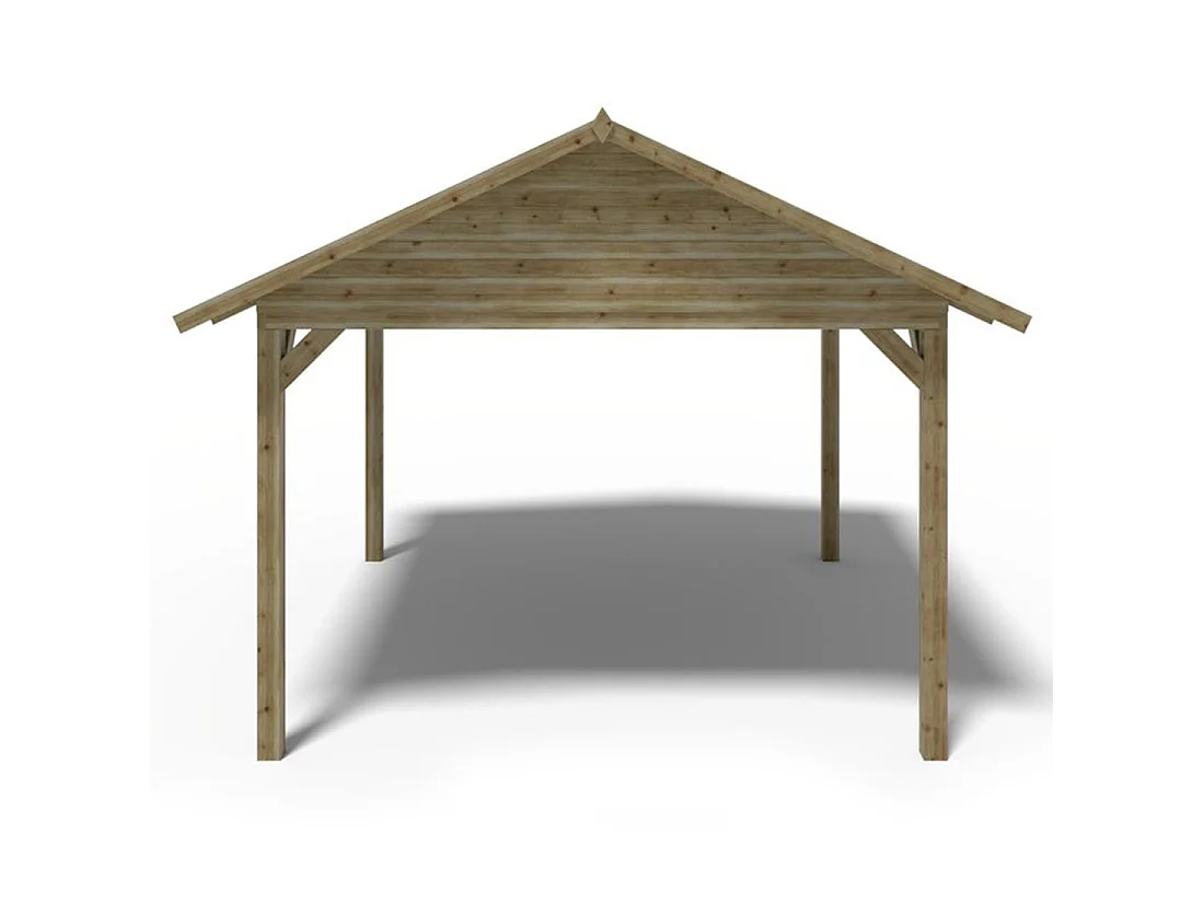 Gazebo da giardino in legno pergola 4.04x4.17 m - Impregnata - ALT36 - ALTANKA