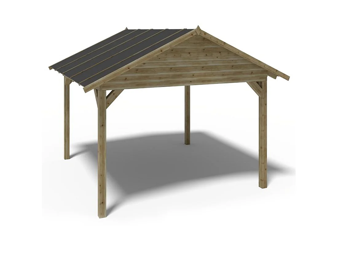 Gazebo da giardino in legno pergola 4.04x4.17 m - Impregnata - ALT36 - ALTANKA