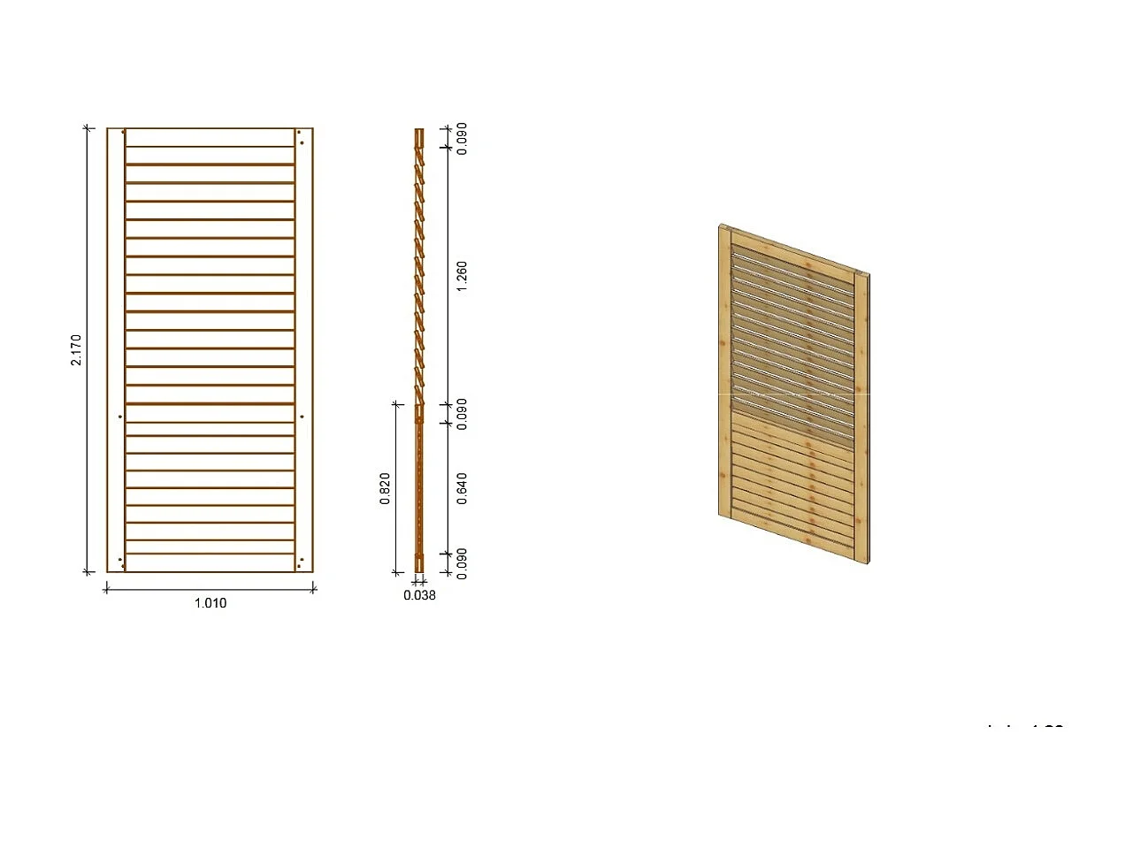 Gazebo da giardino in legno pergola 4.04x4.04 m con pannelli - Impregnata - ALT129 - ALTANKA