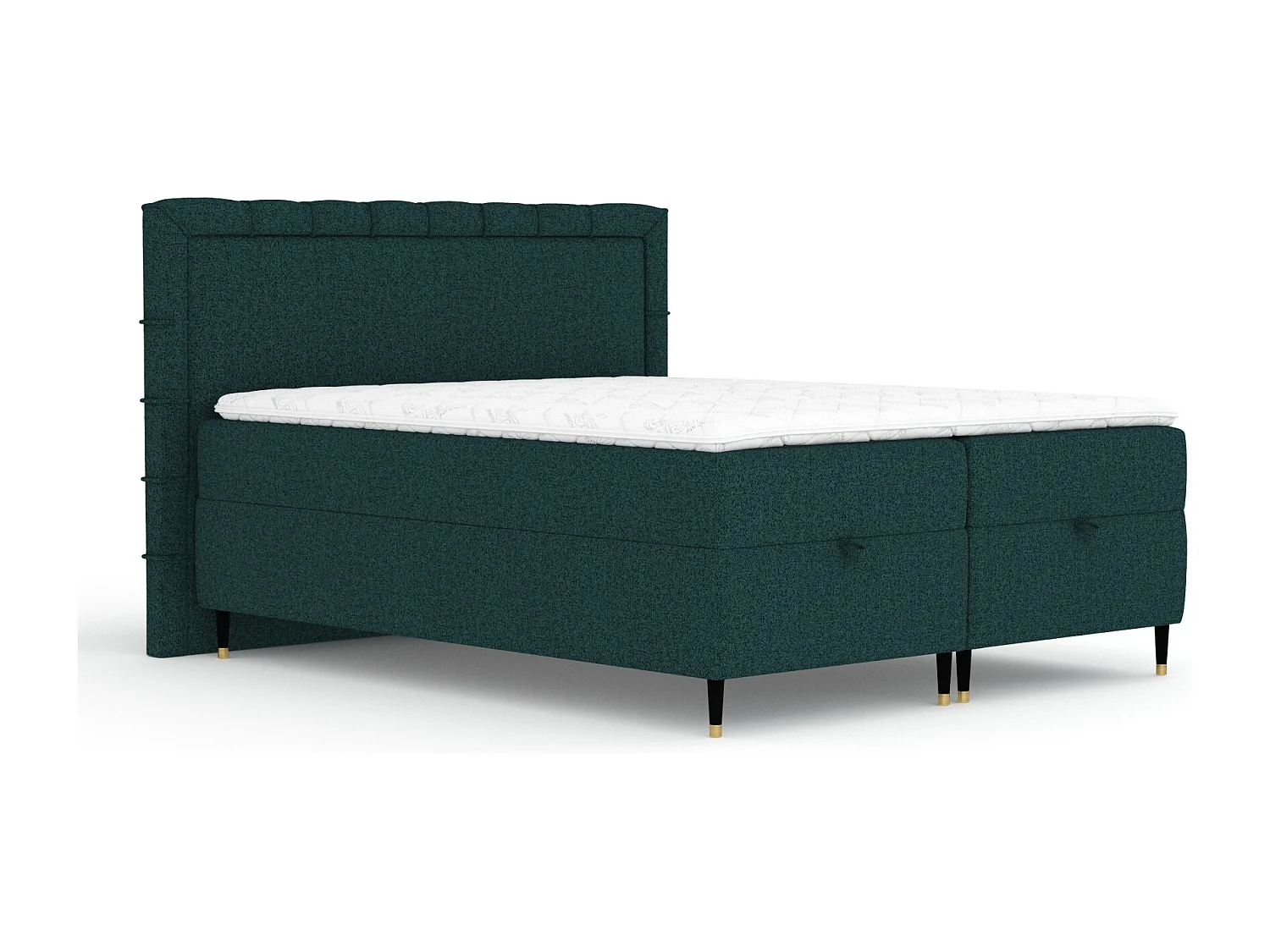 Boxspringbett aus Webstoff Voyage - Matratze - Toppermatratze - 200x200 cm - grün