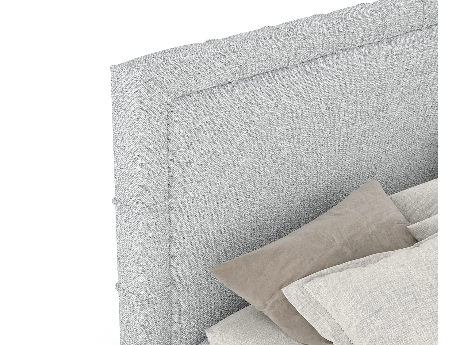 Boxspringbett aus Webstoff Sundown - Matratze - Toppermatratze - 180x200 cm - hellgrau