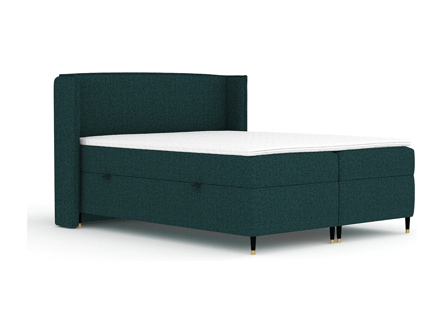 Lit boxspring en toile tissée Segni - matelas - surmatelas - 180x200 cm - vert