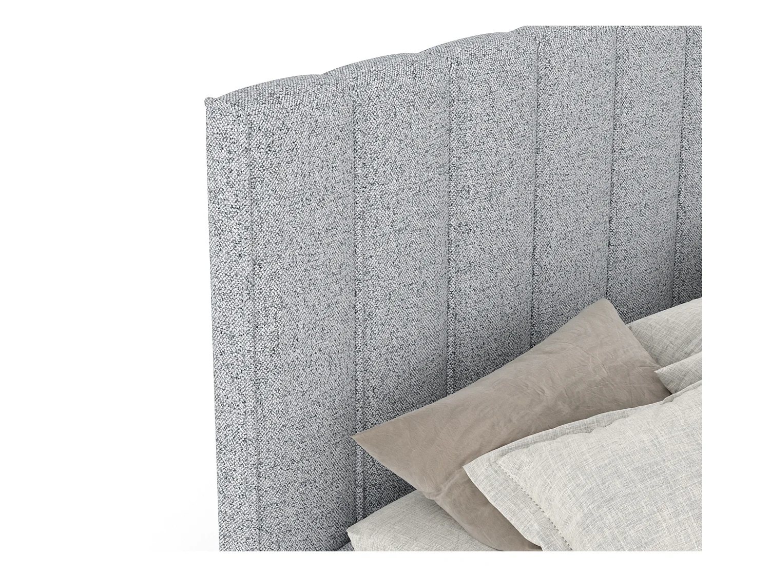 Boxspringbett aus Webstoff Moretti - Matratze - Toppermatratze - 180x200 cm - grau