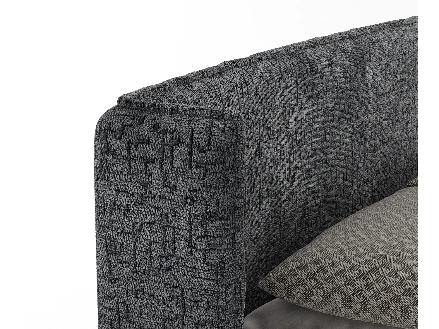 Lit boxspring en tissu chenille Passion - matelas - surmatelas - 160x200 cm - anthracite