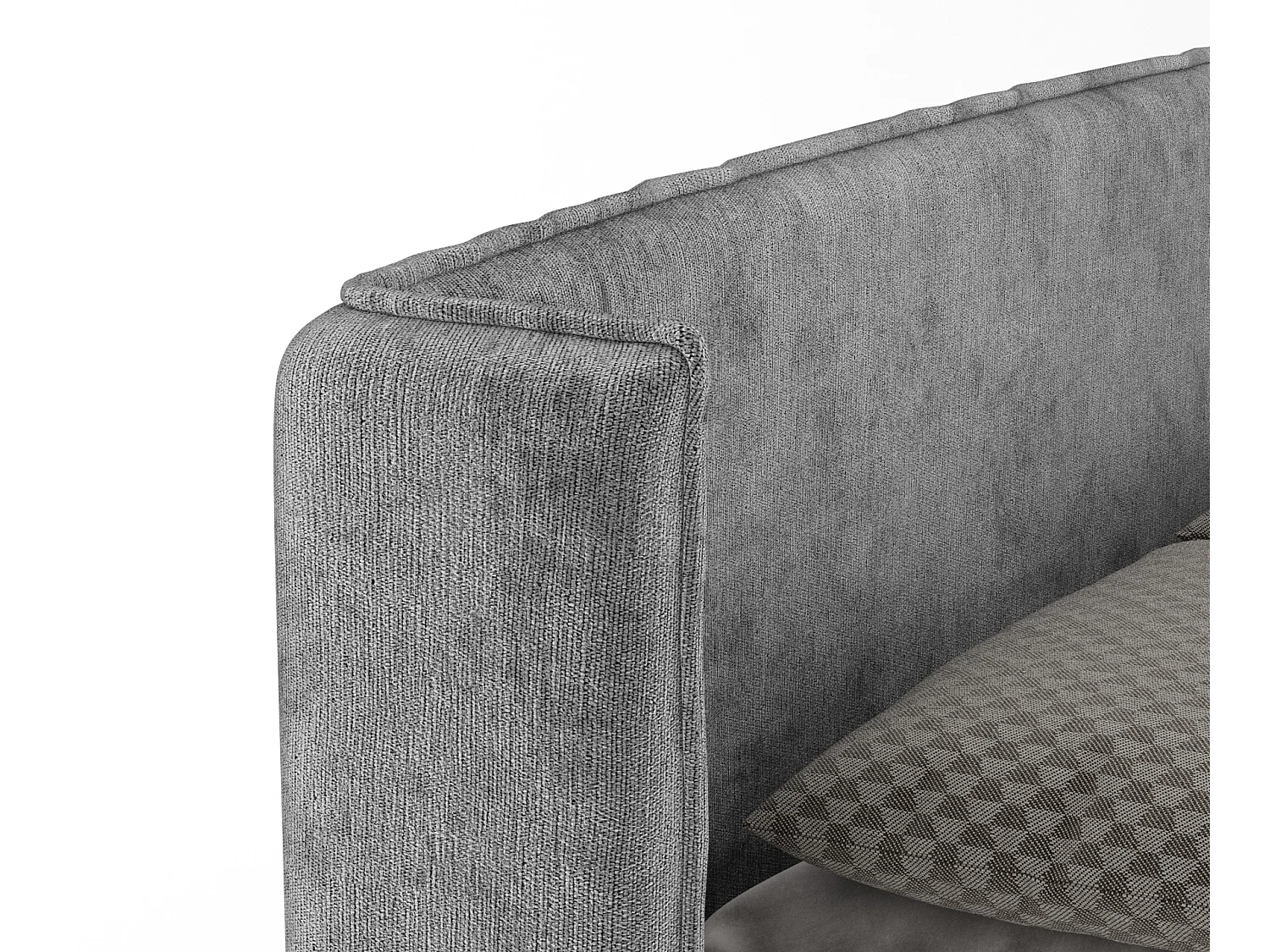 Boxspringbett aus Chenille-Stoff Passion - Matratze - Toppermatratze - 140x200 cm - grau