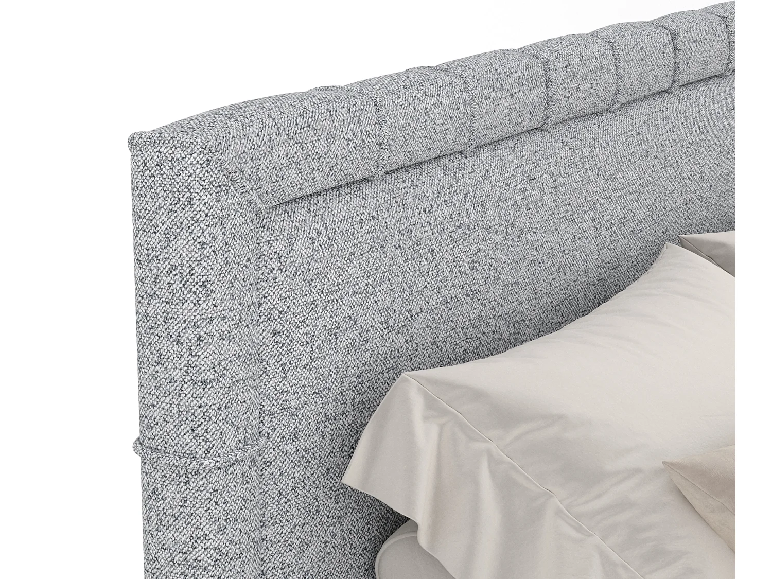 Lit boxspring en toile tissée Rimini - matelas - surmatelas - 160x200 cm - gris