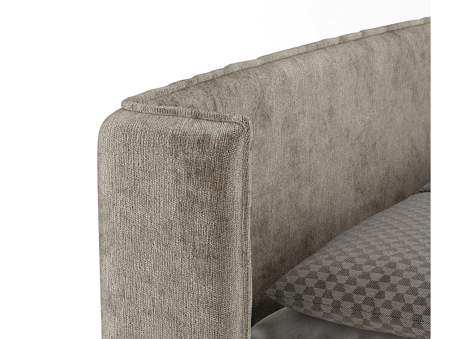 Boxspringbett aus Chenille-Stoff Passion - Matratze - Toppermatratze - 200x200 cm - beige