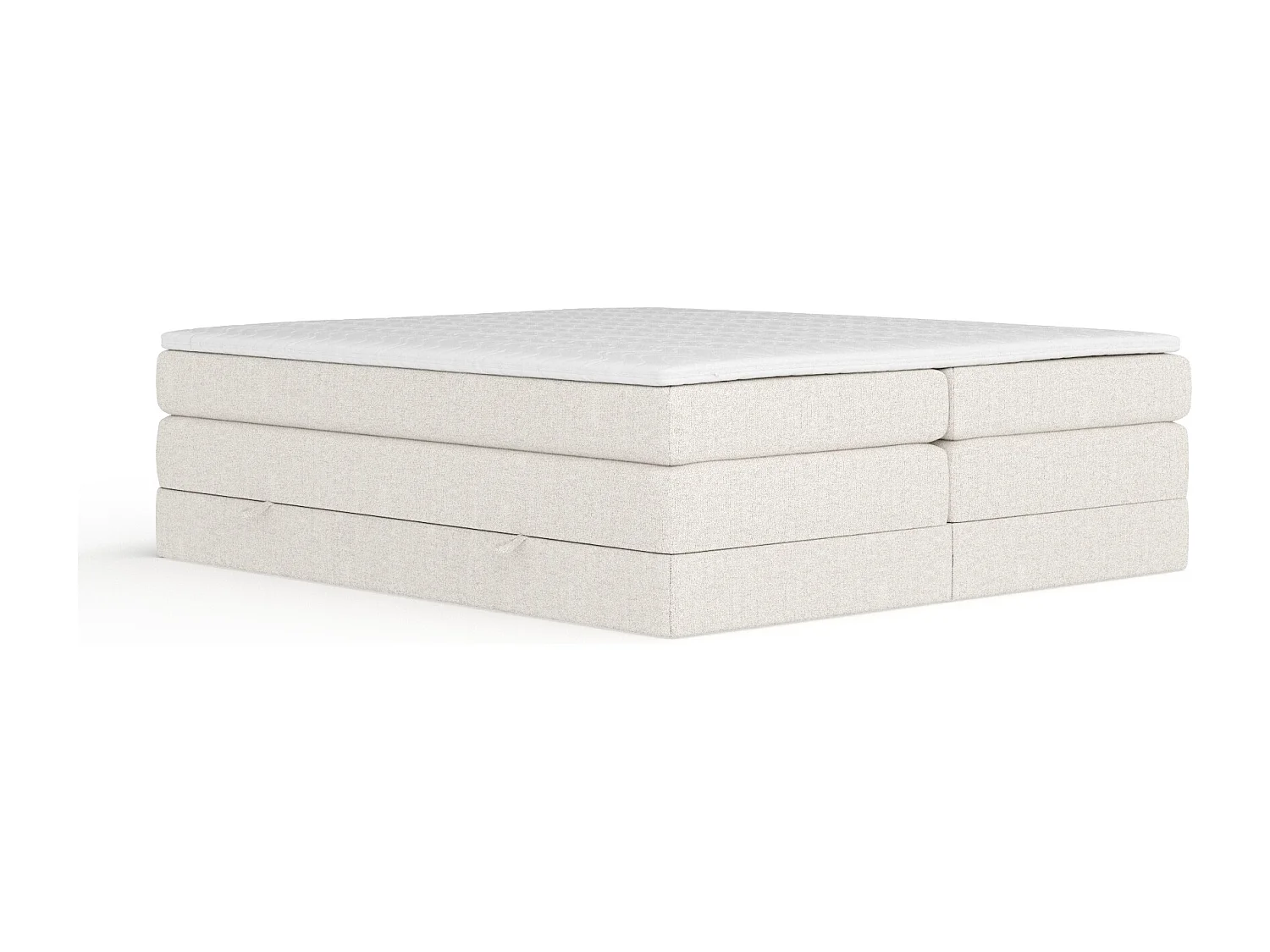 Lit boxspring en toile tissée Juniper - matelas - surmatelas - 140x200 cm - beige