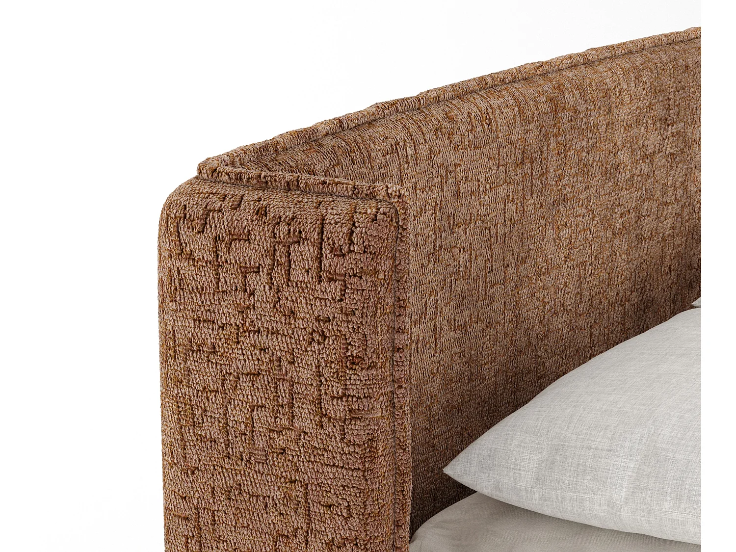 Boxspringbett aus Chenille-Stoff Carizzo - Matratze - Toppermatratze - 140x200 cm - kupferfarbe